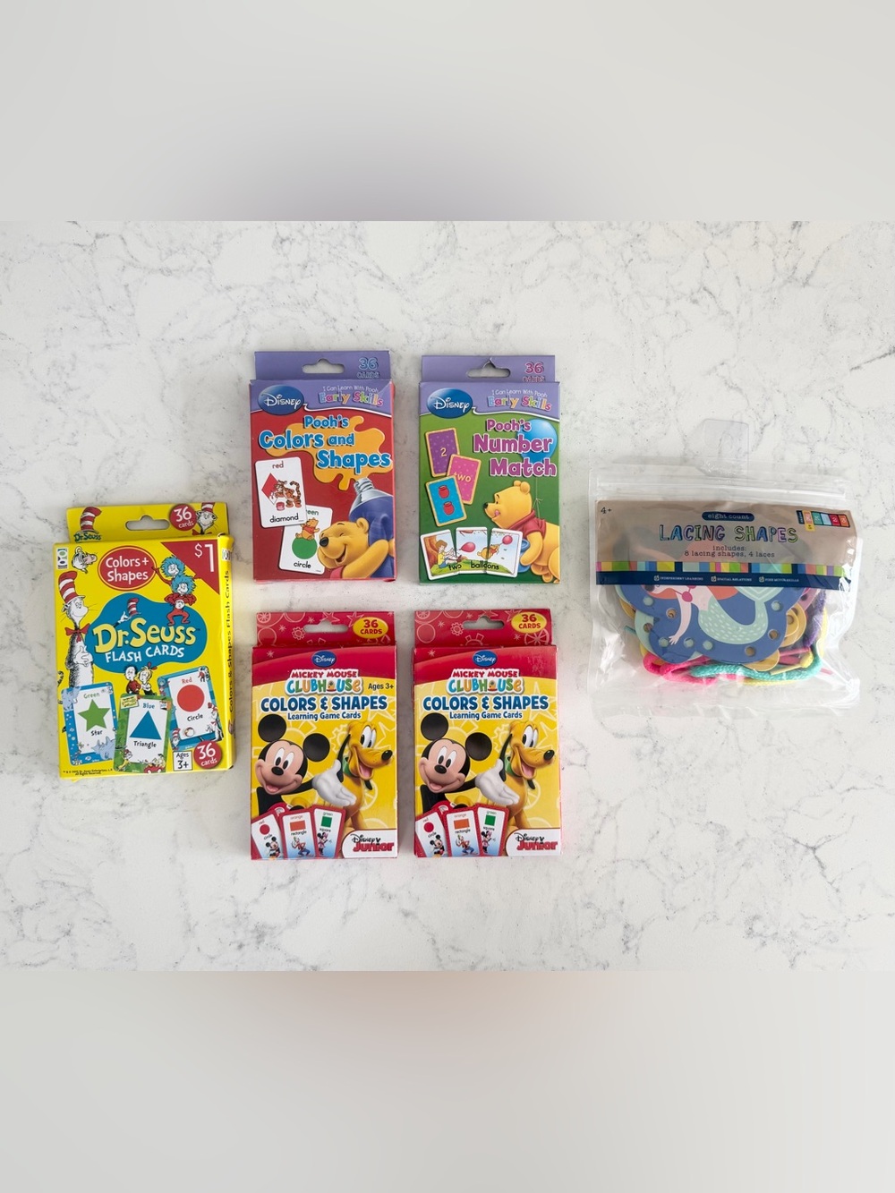 Kid’s Activities: Colors and Shapes Flashcards, Lace-Up Activity Set